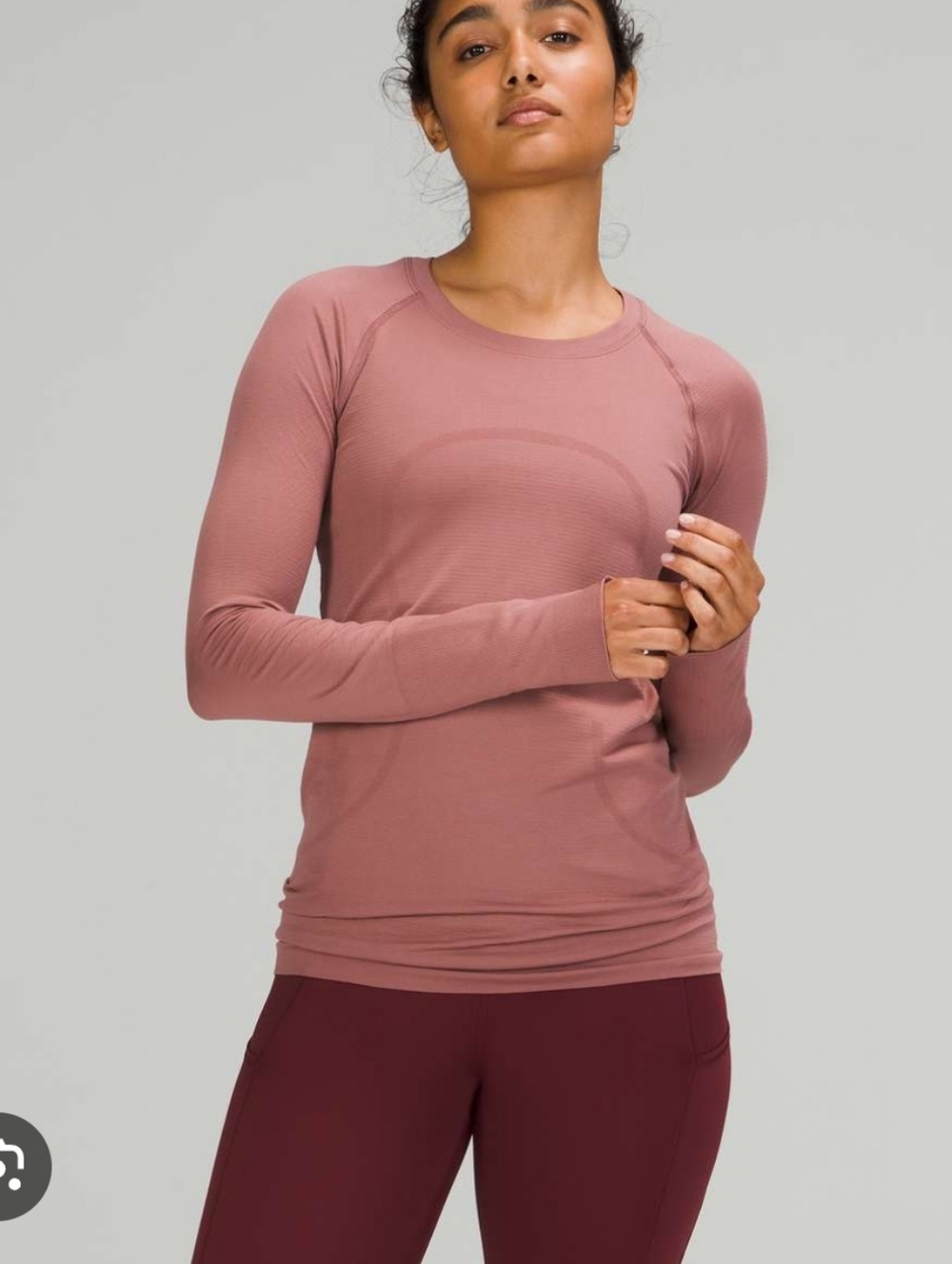 lululemon athletica Long Sleeve Crew in Mauve Brown